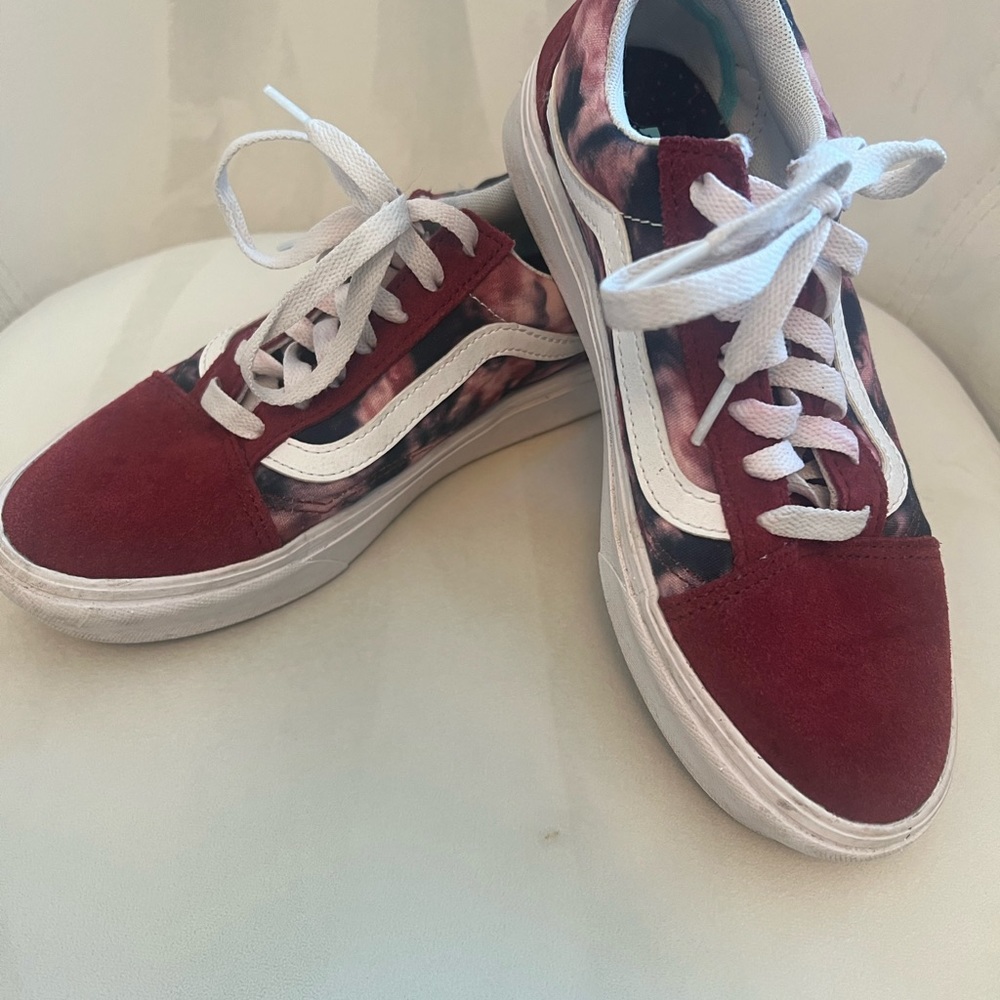 Burgundy/multi color vans
